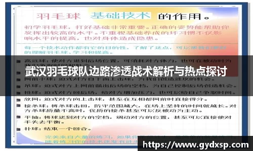 武汉羽毛球队边路渗透战术解析与热点探讨